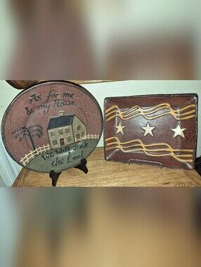 Rare 2 Piece Plate Set, Ragon House, Excellent Condition! Rustic Farmhouse